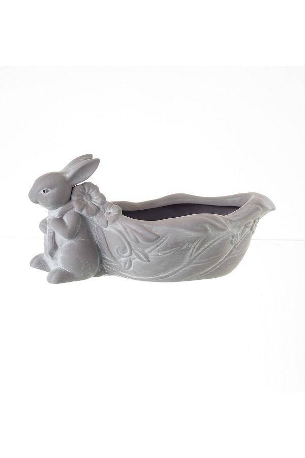 HIC-A masterpiece of stone decoration rabbit shape grey color 1