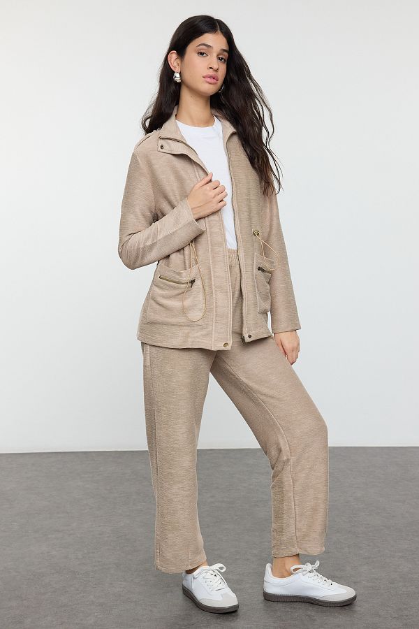 Trendyol Modest-Mink Diver/Scuba Stand γιακά με πλεκτή τσέπη στο κάτω μέρος TCTAW25US00121 1