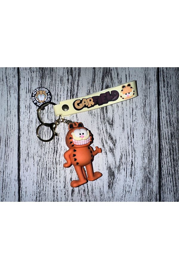 NESBATECH-Garfield 3D Large Size Smiley Garfield Figure Keychain 1