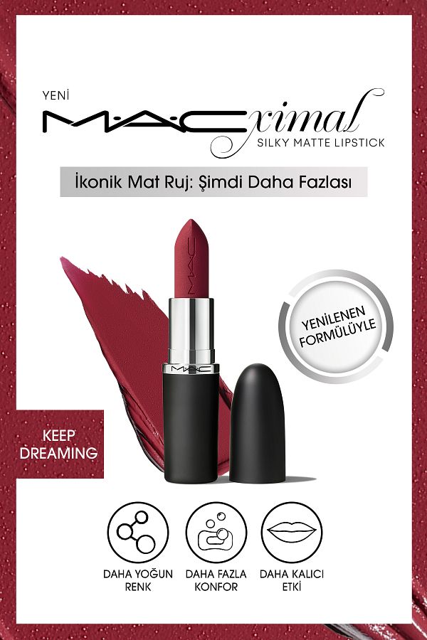 M.A.C-M·A·Cximal Silky Matte Lipstick Moisturizing Effect Intensive Color Lipstick - Keep Dreaming 1