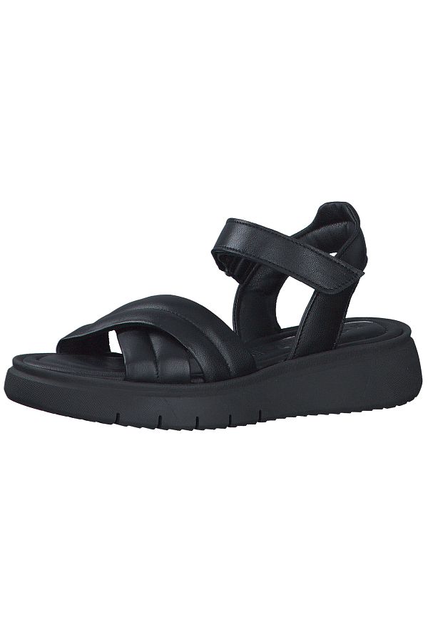Tamaris-Damen Sandalen 1-28704-42 Schwarz 003 Black Leather Leder mit TOUCH-IT 1