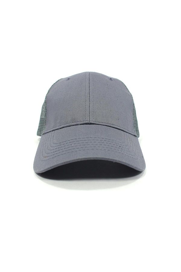 Tshirthane-Plain Gray Mesh Cap with Back 1