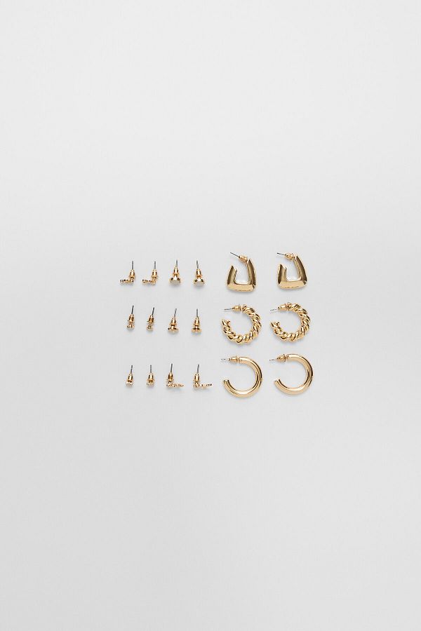 Stradivarius-9'lu gül küpe seti 1
