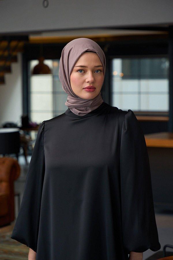 İpekhan-Plain Pattern Voile Shawl Mink Voile Silk Shawl - 9800-41 1