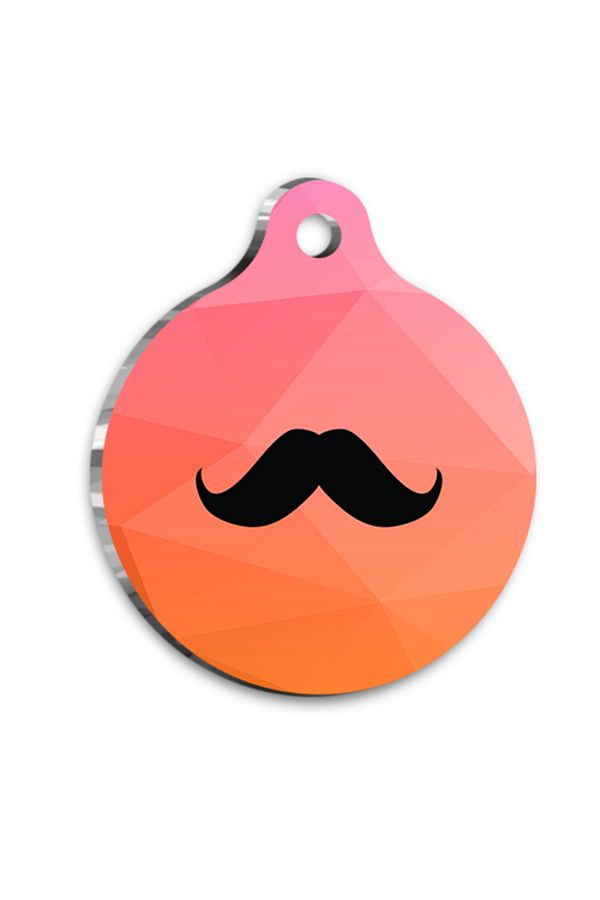 ecss-Large Moustache Cat Dog Tag - 3.8 cm 1