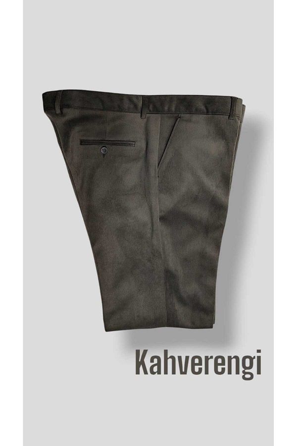 ROTA-PLUS SIZE PANTALONI BĂRBAȚI DE CATIF DE BUMBAC DE IARNĂ GROSI CU POLAR INTERIOR [PRODUS DE CALITATE SUPERIOR] 1