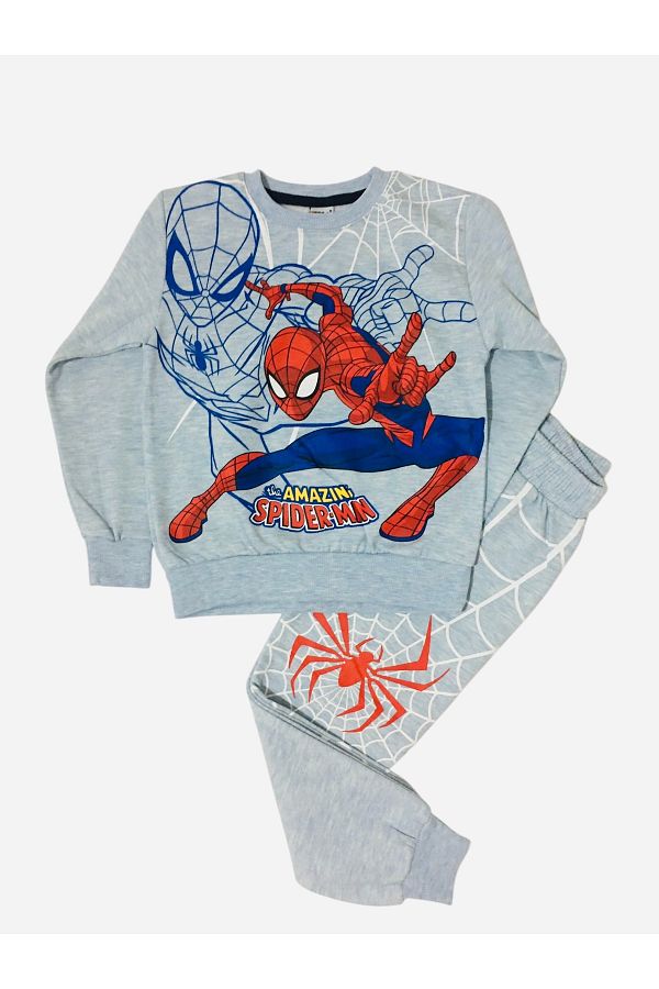 Arya Nisa Kids-Set de trening pentru băiat, din bumbac, cu model Spiderman, albastru-roșu 1