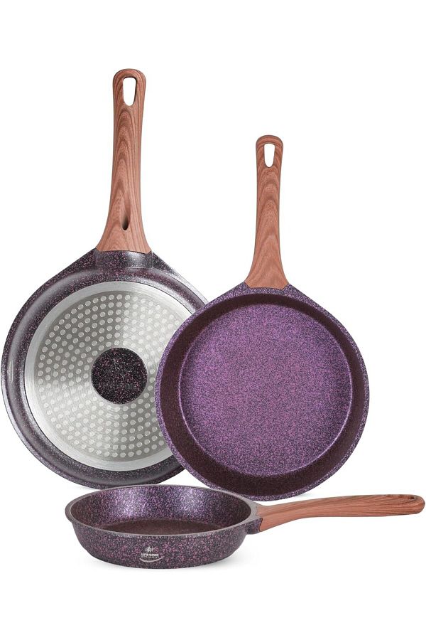 Lifesmile-Granite Frying Pan Set - Pressed Casting with Multilayer and Non-Stick Coating 1