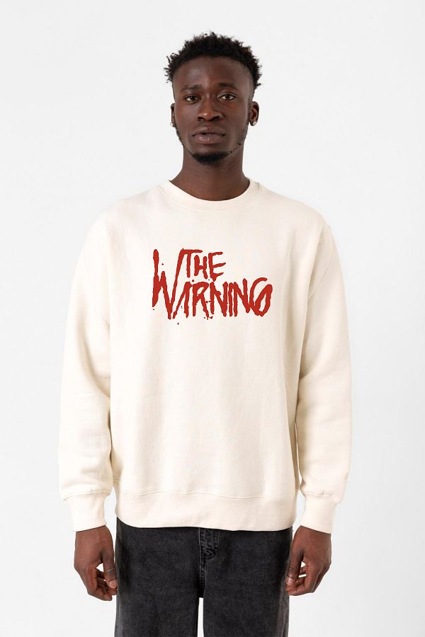 Tshirthane-Ανδρικό φούτερ με λογότυπο The Warning Ecru 2ip 1
