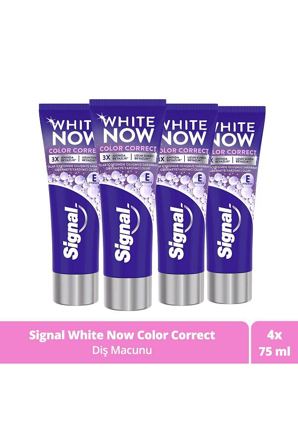 Signal-معجون أسنان White - Now Color Correct 75 مل × 4 1
