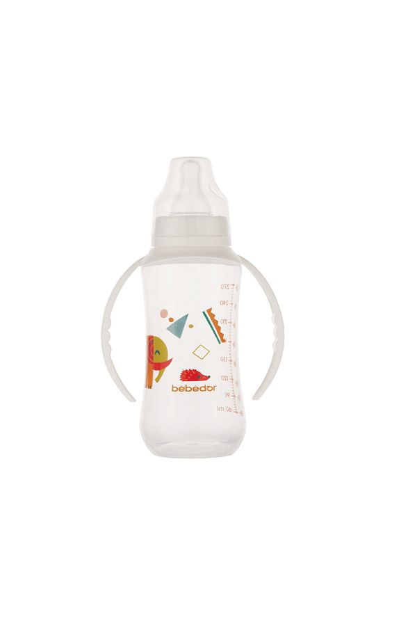Bebedor-Elephant Patterned Pp Baby Bottle with Handle 6-18 Months 270 ml 77302 1
