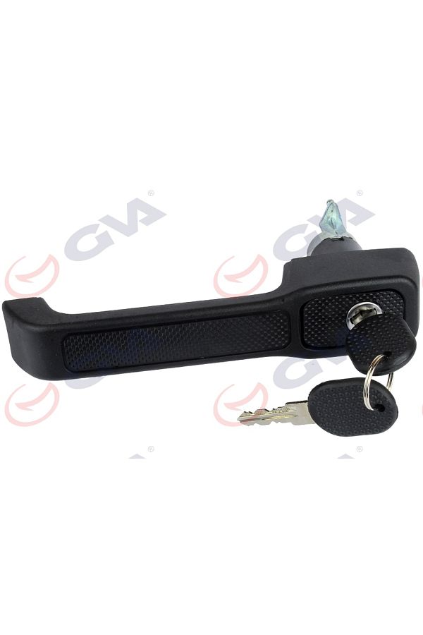 GVA-Exterior Door Handle with Key Set Front Left with Keyhole Black Patterned Uno 89-95 1