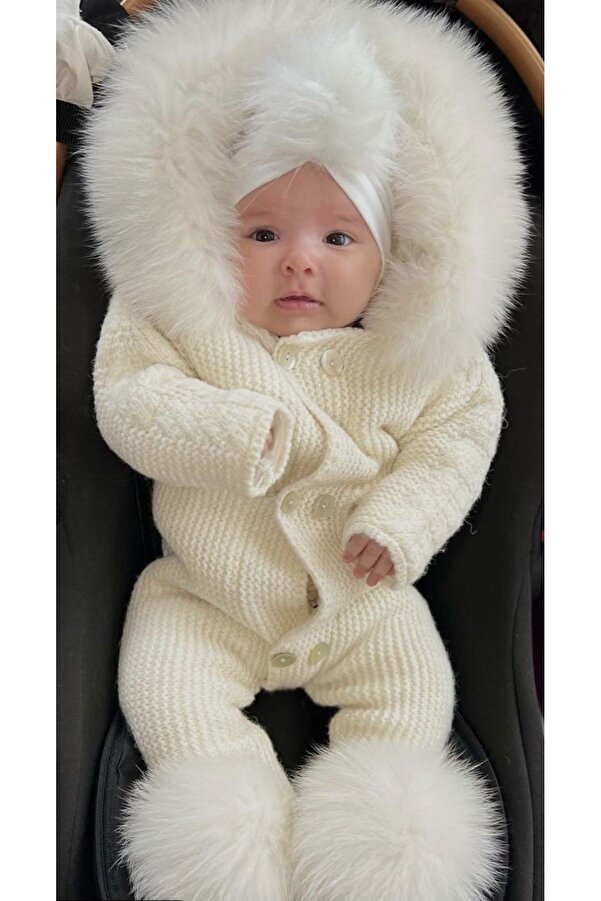 UmBaby Triko Welsoft Astarlı Bebek Tulum Kürklü