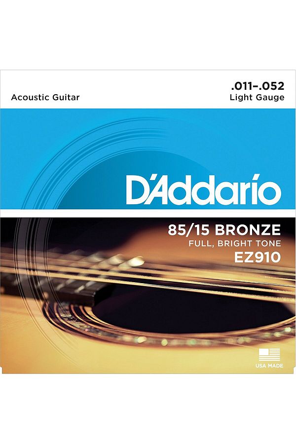 Daddario-12 String Acoustic Guitar String Set - 85/15 Bronze, Light Gauge (.012) 1