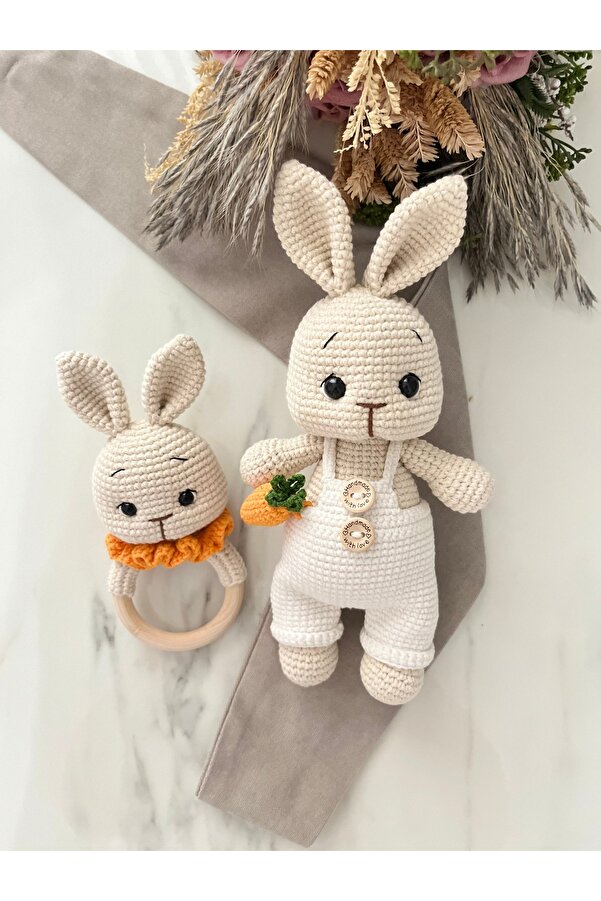 Zey's Amigurumi Amigurumi Havuçlu Tavşan Uyku Arkadaşı Ve Çıngırak