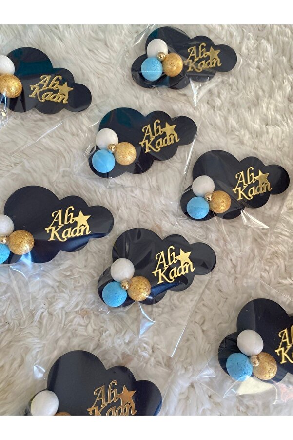 NeşeliAtölyem 5 Adet Bebek Hediyelik Bulut Magnet Bebek Doğum Magneti Hediyelik