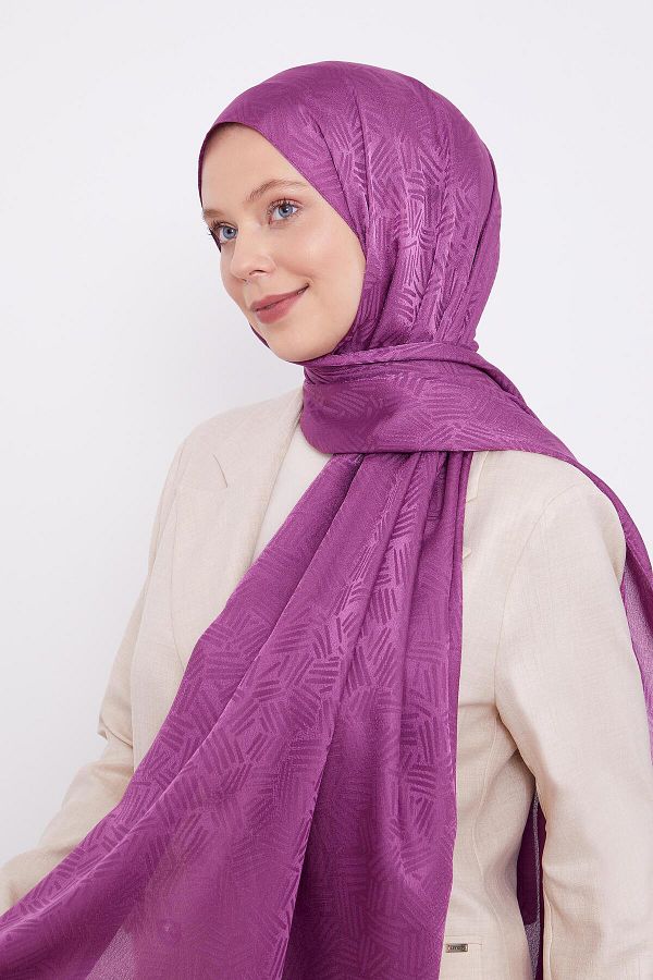 Levidor-Fuchsia Stick Pattern Jacquard Janjan Shawl 1