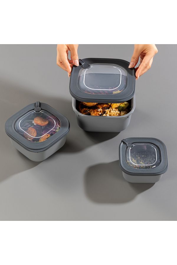 Soft Chef-3-Piece Green Special Storage Container Set with Vip Lid, Suitable for Microwave and Freeze 1