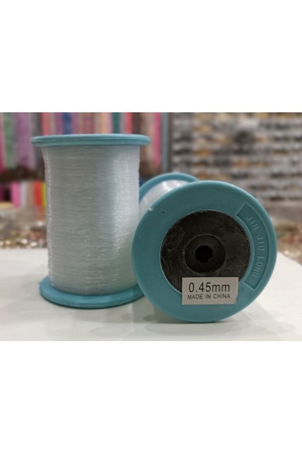 Hobimos-Snur de sfoară plat transparent fără elastic de 0,45 mm (potrivit pentru cristal, geantă de perle și realizarea de accesorii) 1