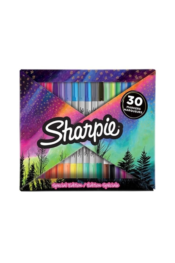 Sharpie-Sharpie Permanent Markers Pack of 30 Colors, Resists Water, for Sketching, Writing 1