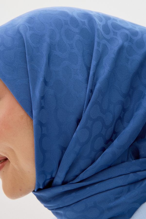 Blue Ocean-وشاح جاكار لامع بنمط بلوم 1