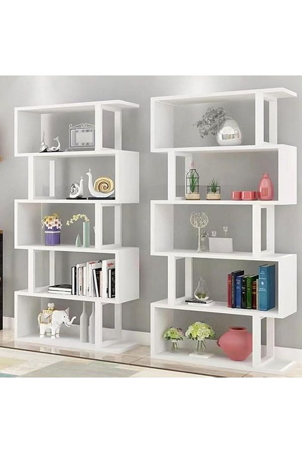 DubaiGallery-Multifunction Unique Multi Tiers Design Floor Standing Display Rack Shelves Bookshelf 60x24x180 cm 1