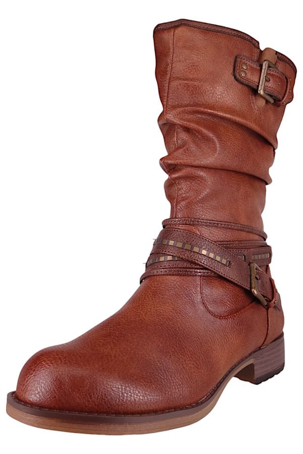 Mustang-Damen Elegante Stiefel 1139624 Braun 307 Cognac Kunstleder 1