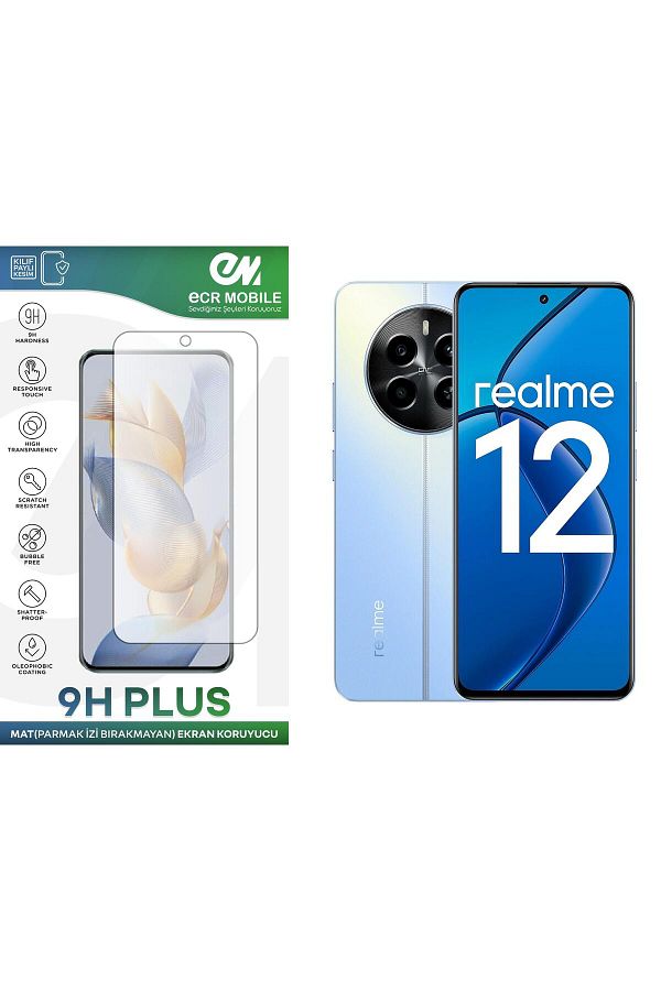 Ecr Mobile-Realme 12 4g (Rmx 3871)Compatible Screen Protector Matte Fingerprint-Free Compatible Flexible Nano Non-Breaking 1