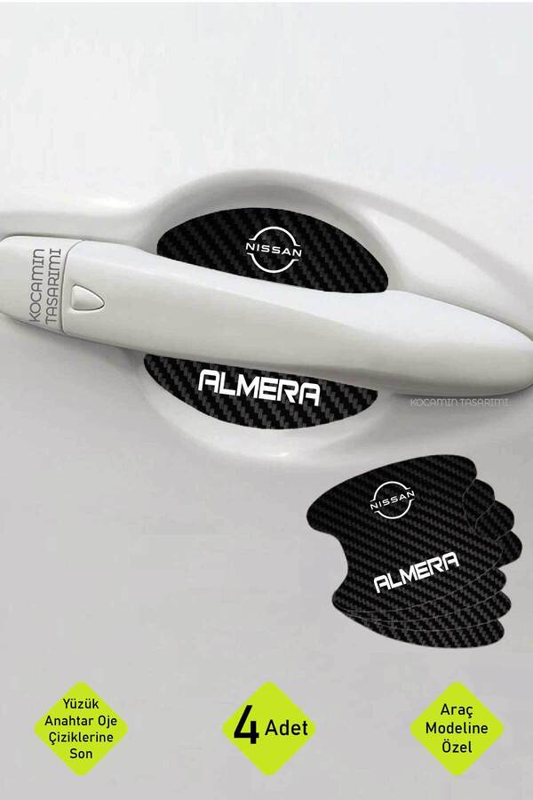 Kocamın Tasarımı-Nissan Almera Model - 4-Piece Carbon Foil Set with Special Lettering 1