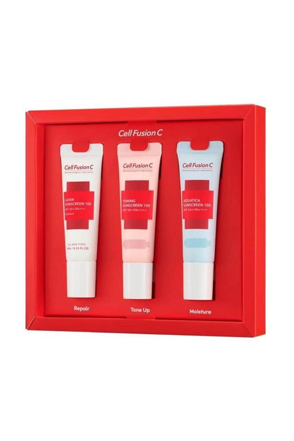 Cell Fusion C-Sunscreen 100 Spf 50 Sunscreen Set for All Skin Types 3 X 10 ml 1
