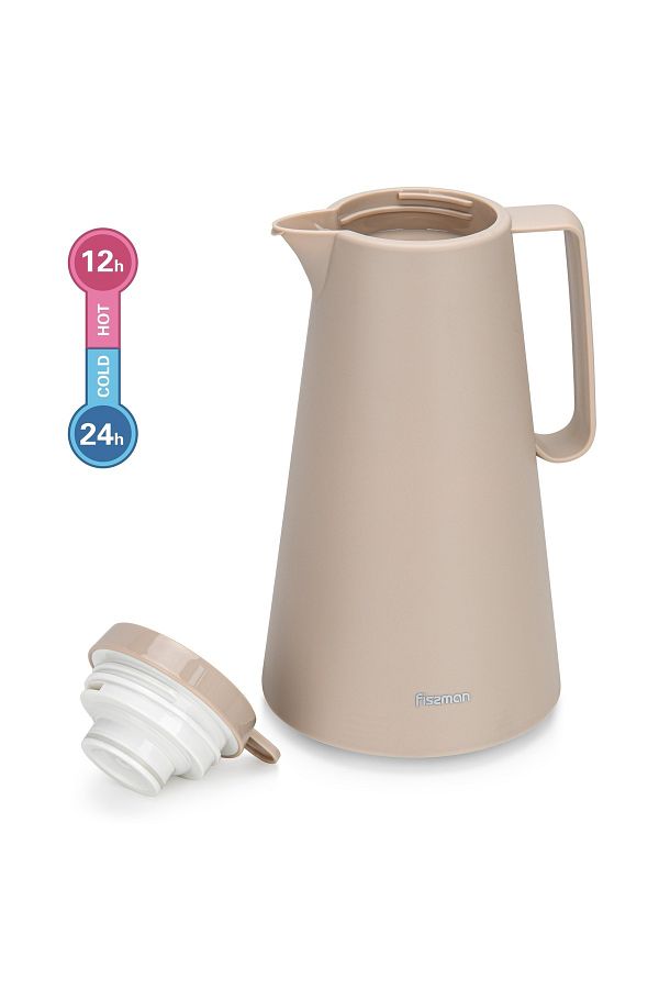 Fissman-Vacuum Flask 1.0L Insulated Minimalistic Style Thermal Flask, Modern Dallah Beige 1