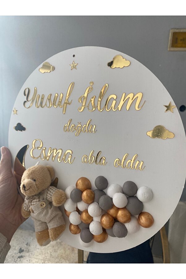 Zen Ahşap Tasarım bebek odası kapı süsü/ çocuk odası isim kapı süsü