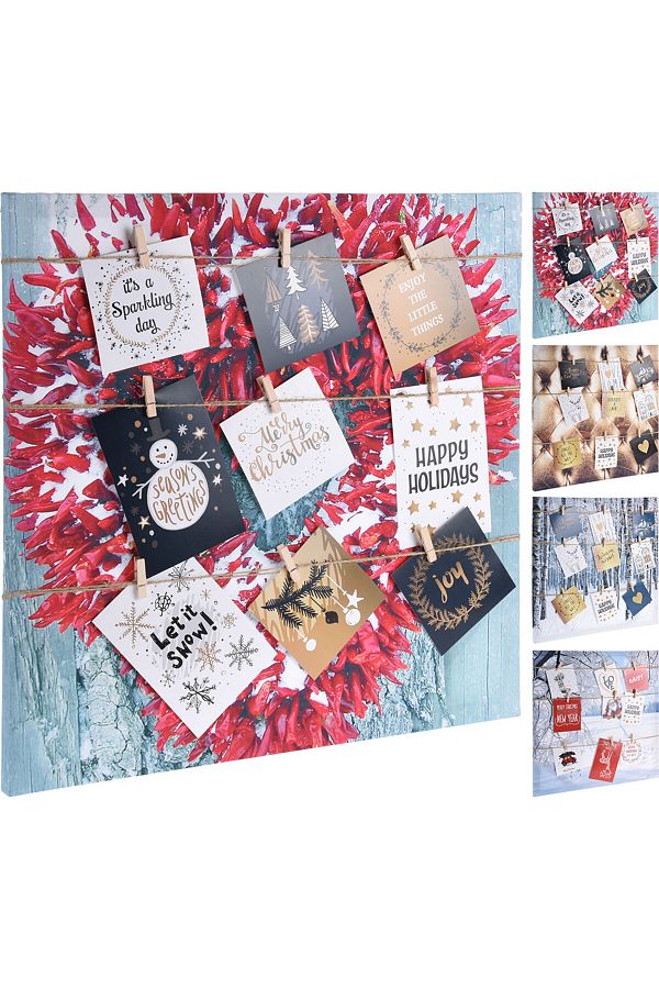Homelux-Canvas Memoboard 50x50 Cm, Mdf Frame, Christmas Model, Available In 4 Variants 1