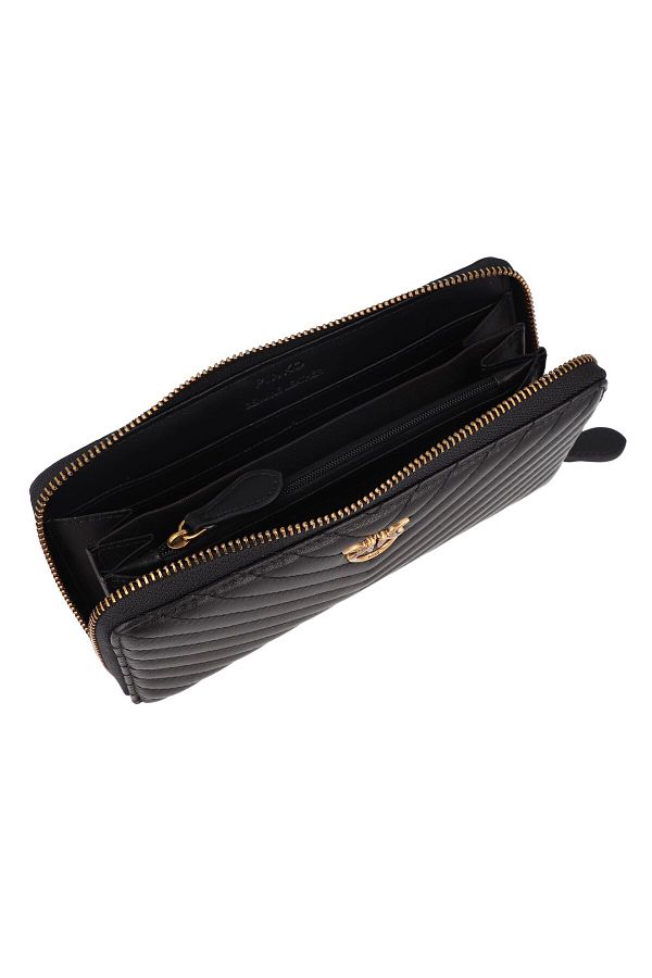 折りたたみ財布 PINKO 'Ryder' wallet Black Pinko RYDER ZIP AROUND CHEVRON - Portafoglio - black/nero
