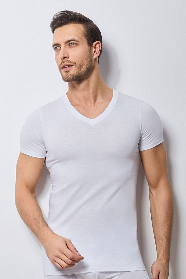 Svm-Ανδρικό T-Shirt από βαμβακερό χτενισμένο 2 τεμάχια 1