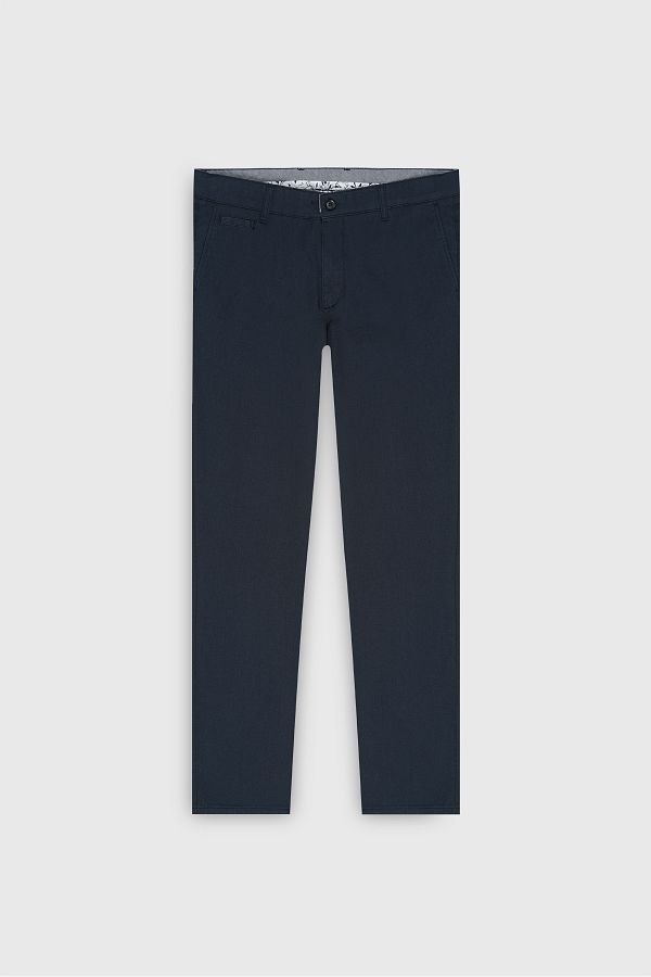 ALTINYILDIZ CLASSICS-Ανδρικό παντελόνι με άνετη εφαρμογή Navy Blue, χαλαρή εφαρμογή, βαμβακερό ελαστικό παντελόνι με τσέπη στο πλάι 1