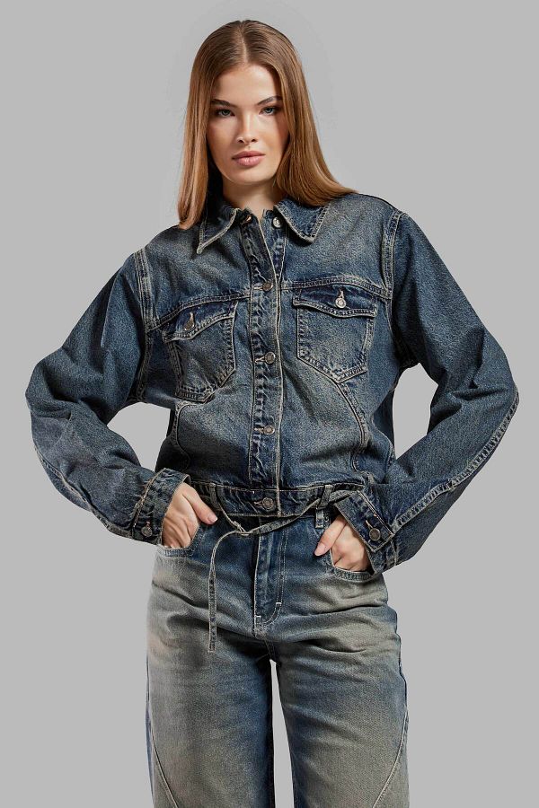 its basic-Jachetă de damă T.Jen Color 2w48 Loose Fit Crop Denim 1