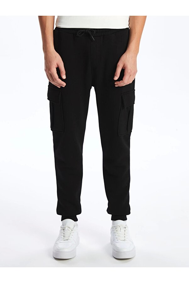 LC Waikiki Xside Black Standard Fit Men's Thick Jogger Sweatpants