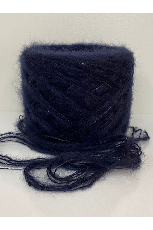 göçer-Moher:Larcivert Moher Larcivert Sequined Hand Knitted Floss Lugs 100Gr 1