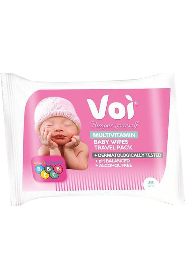VOI-Baby Wet Wipes Travel Pack 2X25 50 Sheets with Multivitamins 1