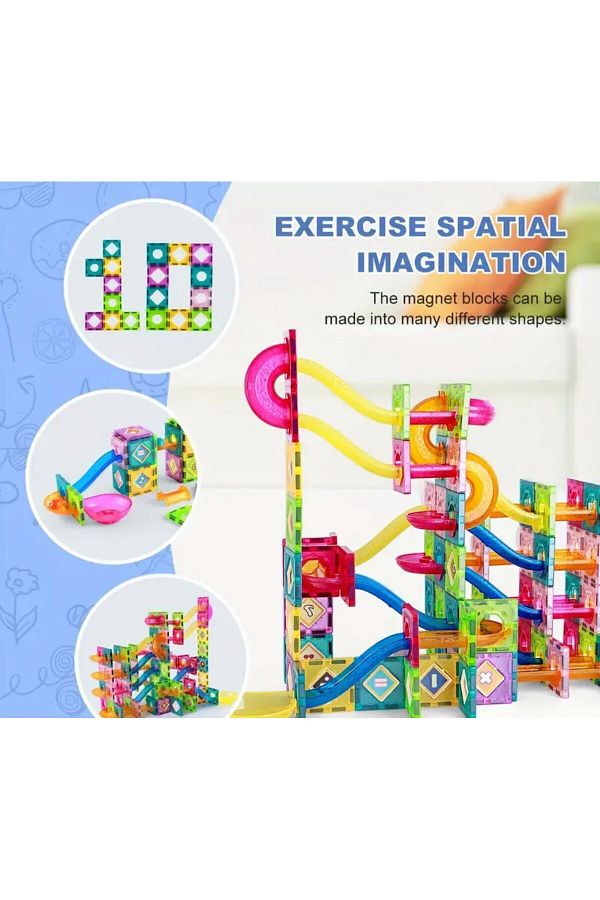 MİNİK DEHALAR-Magnetic 3D Slide Tubular Build Block Intelligence Developer (43 Pieces) 1