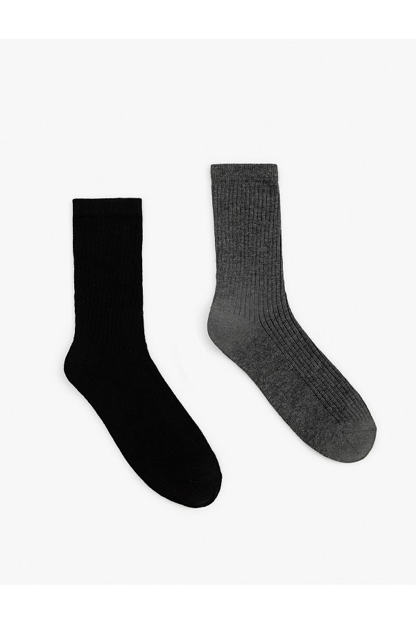 Koton-Set of 2 Basic Multicolored Socks 1
