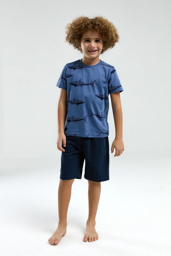 Arnetta-Boy's Blue Bermuda Suit 1