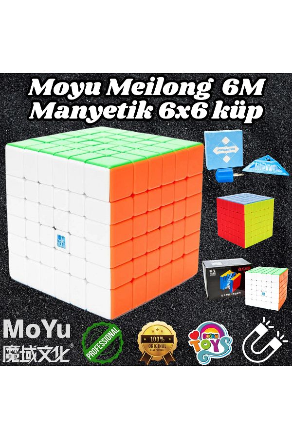 Doğan Oyuncak Dünyası-Genuine Moyu Meilong 6X6 Magnetic Cube 6m - Moyu Speed Cube - Moyu 6X6 Intelligence Cube - Intelligence Cube - Magne 1