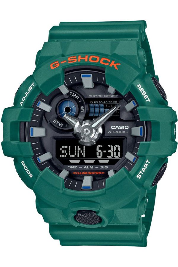 Casio-ساعة G-Shock بعلبة كبيرة وحزام من الراتنج GA-700SC-3ADR 1