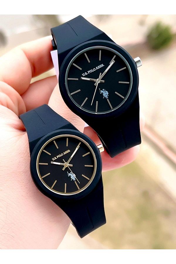 U.S. Polo Assn.-U.S.Polo Assn Sports Couple Wristwatch with 3 Atm Waterproof Silicone Bands - U.Cft.1110.E02 1