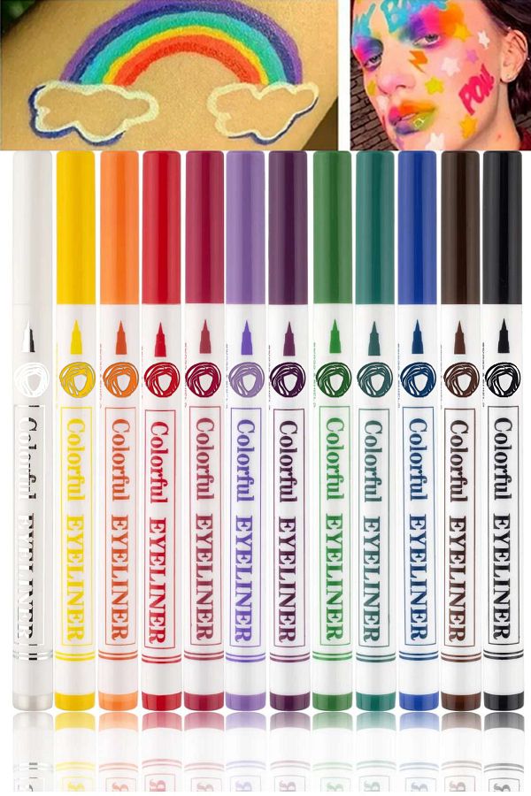 LUUA-12 Color Pen Eyeliner Set (No Red Color) 1