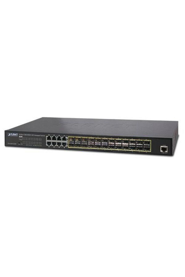 Planet-محول L2+ يمكن التحكم فيه (محول L2+ المُدار) 24 منفذًا 100/1000Base-X mini-GBIC/SFP فتحة 8 منافذ 10/100/ 1