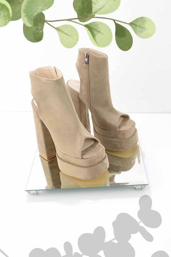Bambi-Γυναικεία βραδινά παπούτσια φορέματος Mink Suede K 05575030902 1