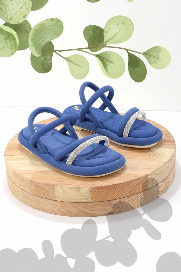 Bambi-Blaue Satin-Damensandalen K 05362028038 1